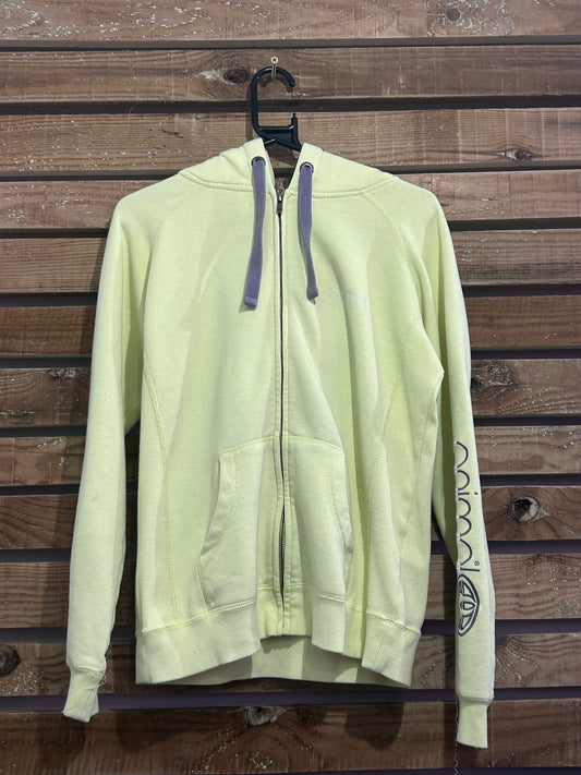 Vintage Y2K Animal Spell-out hoodie. Hooded sweater. Yellow. Size 14