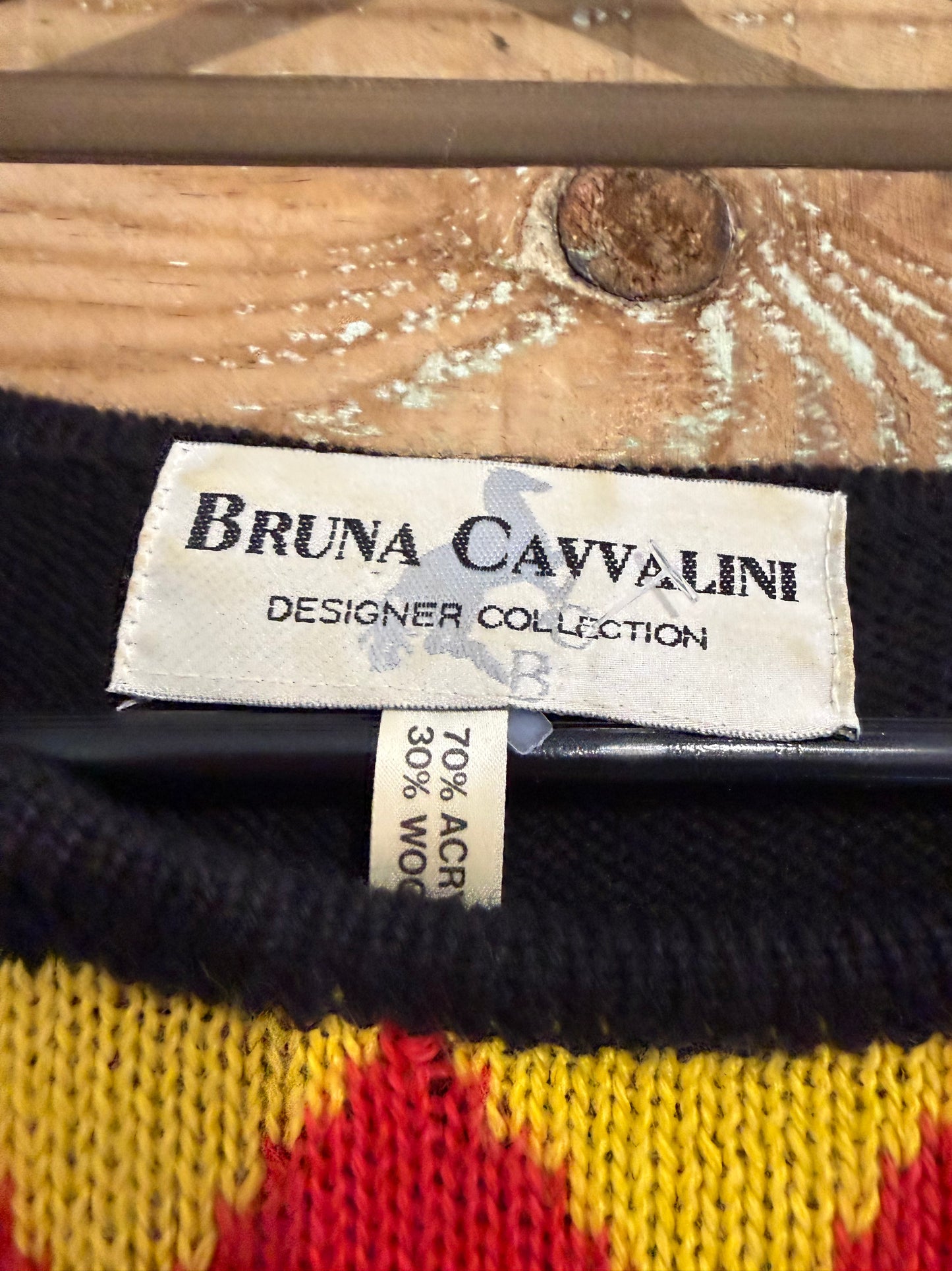 Vintage 80s Bruna Cavvalini jumper. Geometric. Ugly sweater. Size Medium.