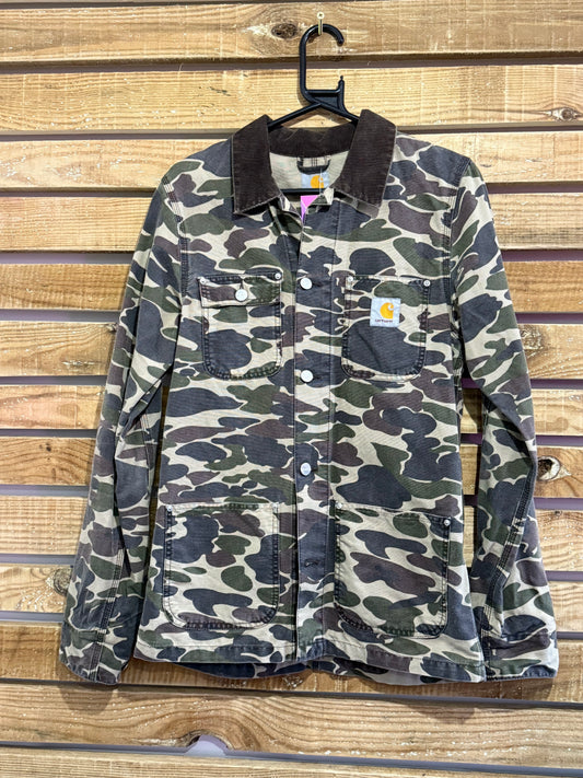 Vintage 90s Carhartt Michigan Jacket. Army/Camo. Size Small. Workwear.