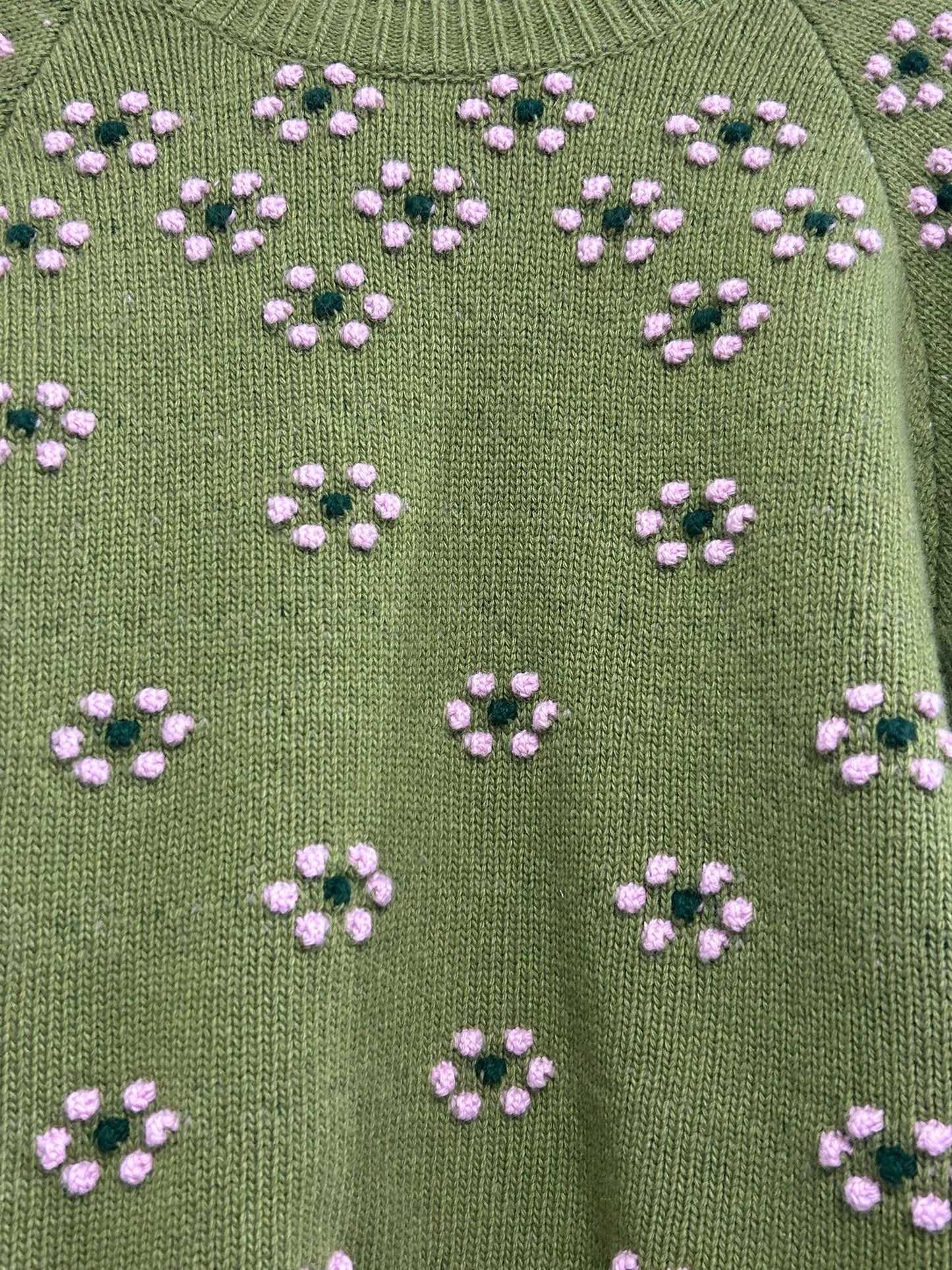 Kenzo flower knit jumper/ sweater. Green. Size medium.