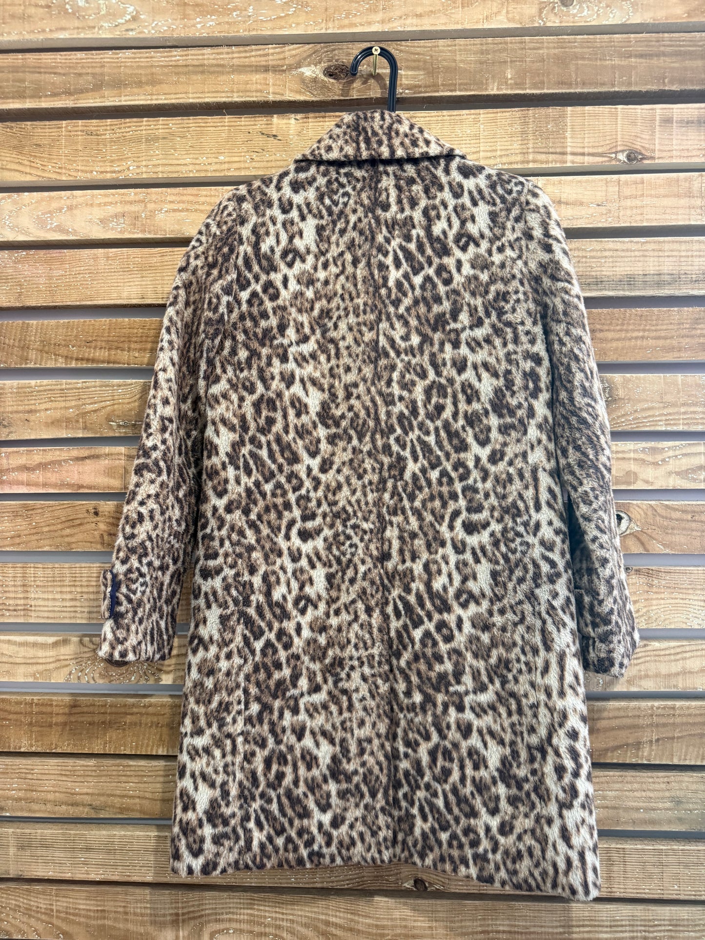 J Crew Leopard print wool blend Coat UK8-10. Size 0.