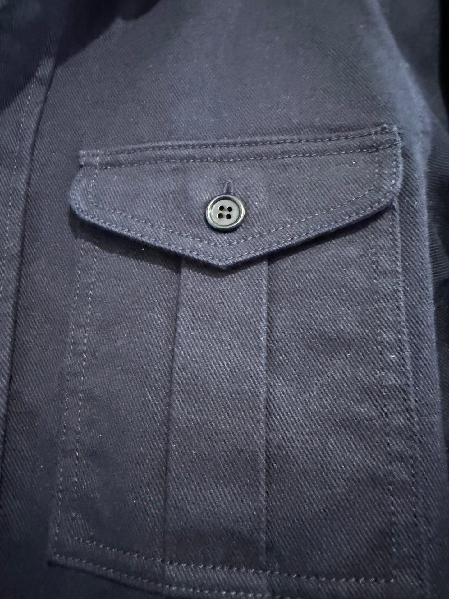 Isabel Marant heavy cotton denim button up blue shirt. Size XS.
