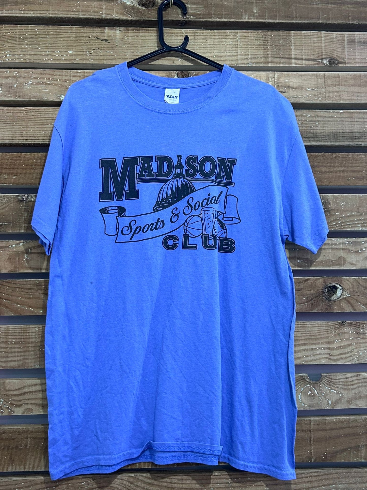 Vintage 90s Madison USA spell-out sports top/ t-shirt. Size Small.