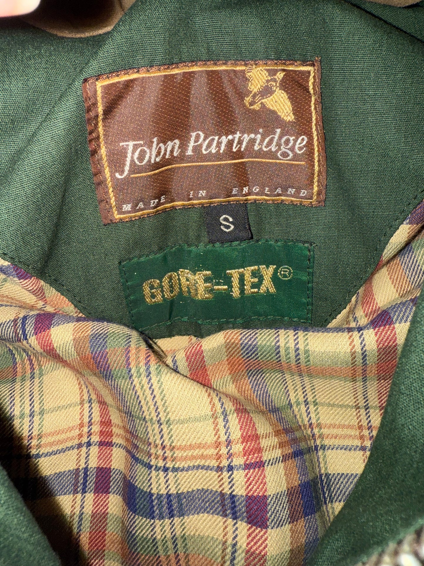 Vintage 90s John Partridge Gore-Tex Hunting Green Jacket. Size Medium.