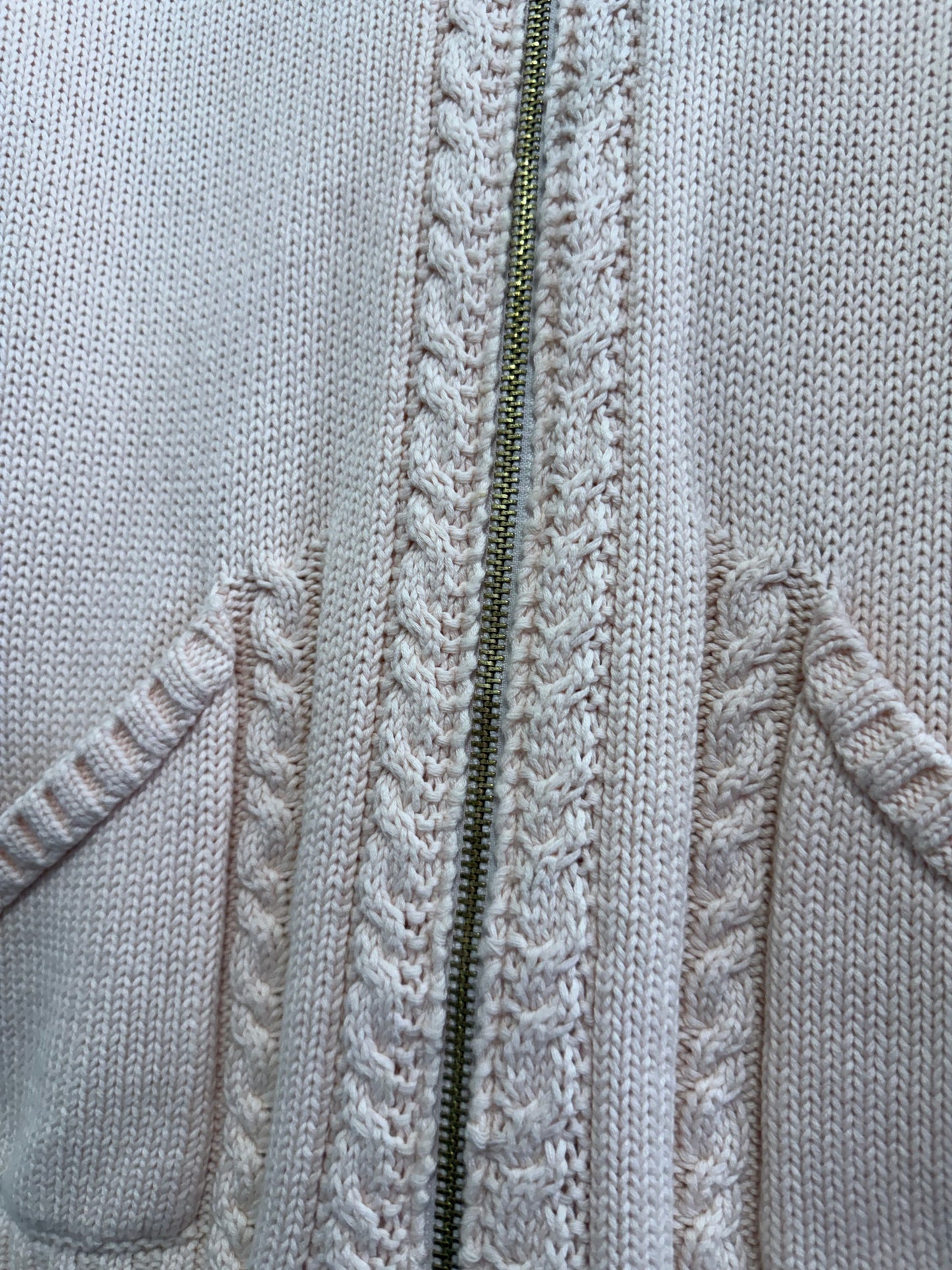 Vintage Y2K Ralph Lauren zip up knit Hoodie cardigan/ jumper. Pink. Size Small.