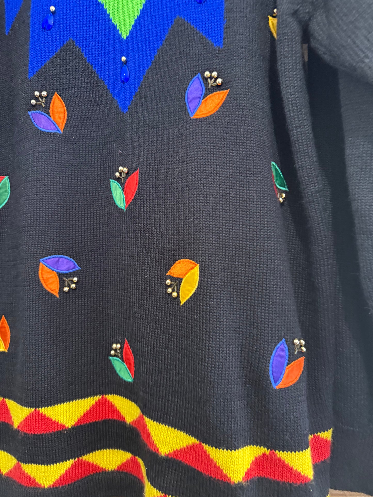 Vintage 80s Bruna Cavvalini jumper. Geometric. Ugly sweater. Size Medium.