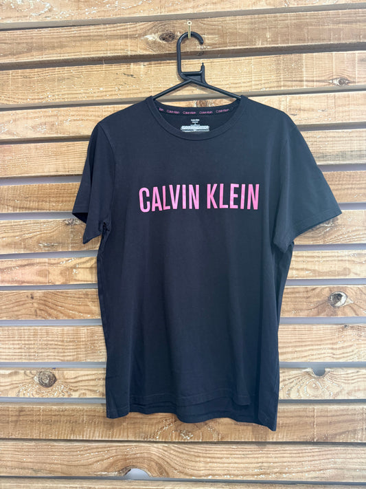 Vintage Y2K Calvin Klein 100% Cotton logo T-shirt. Black. Size Medium.