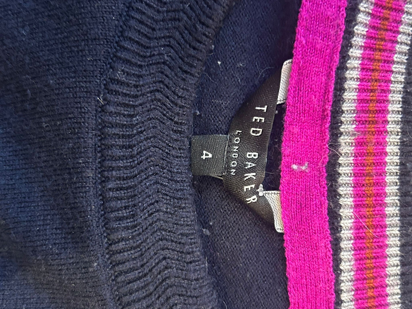 Ted Baker knit jumper/ sweater. Navy blue. Size medium