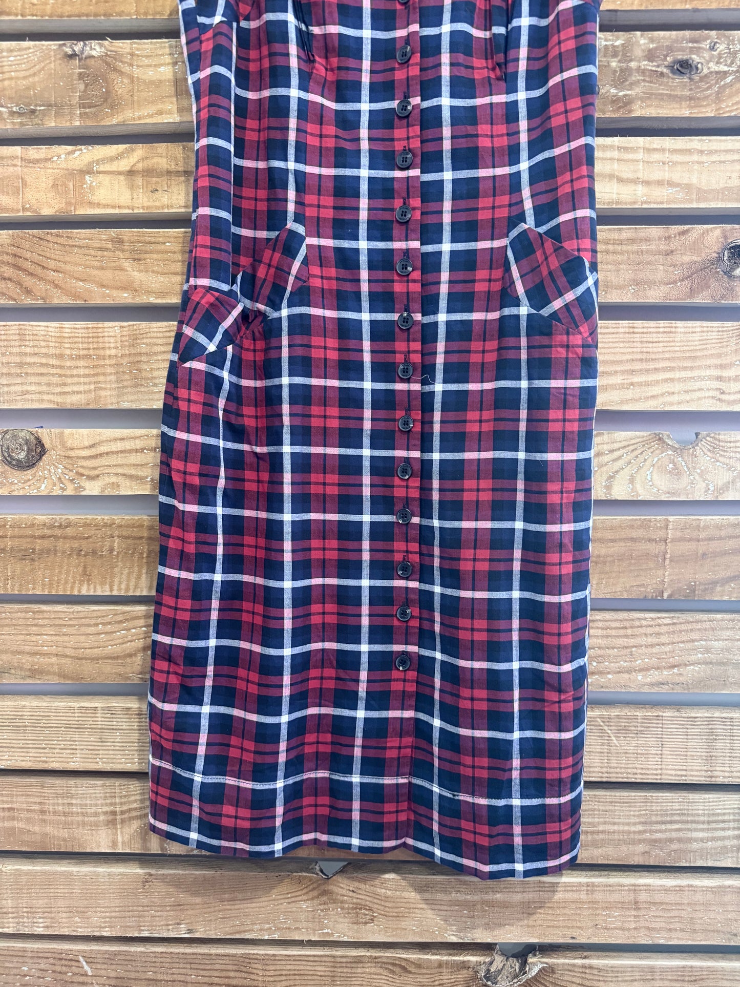 All saints tartan checked sweetheart neckline sleeveless dress. Size 12