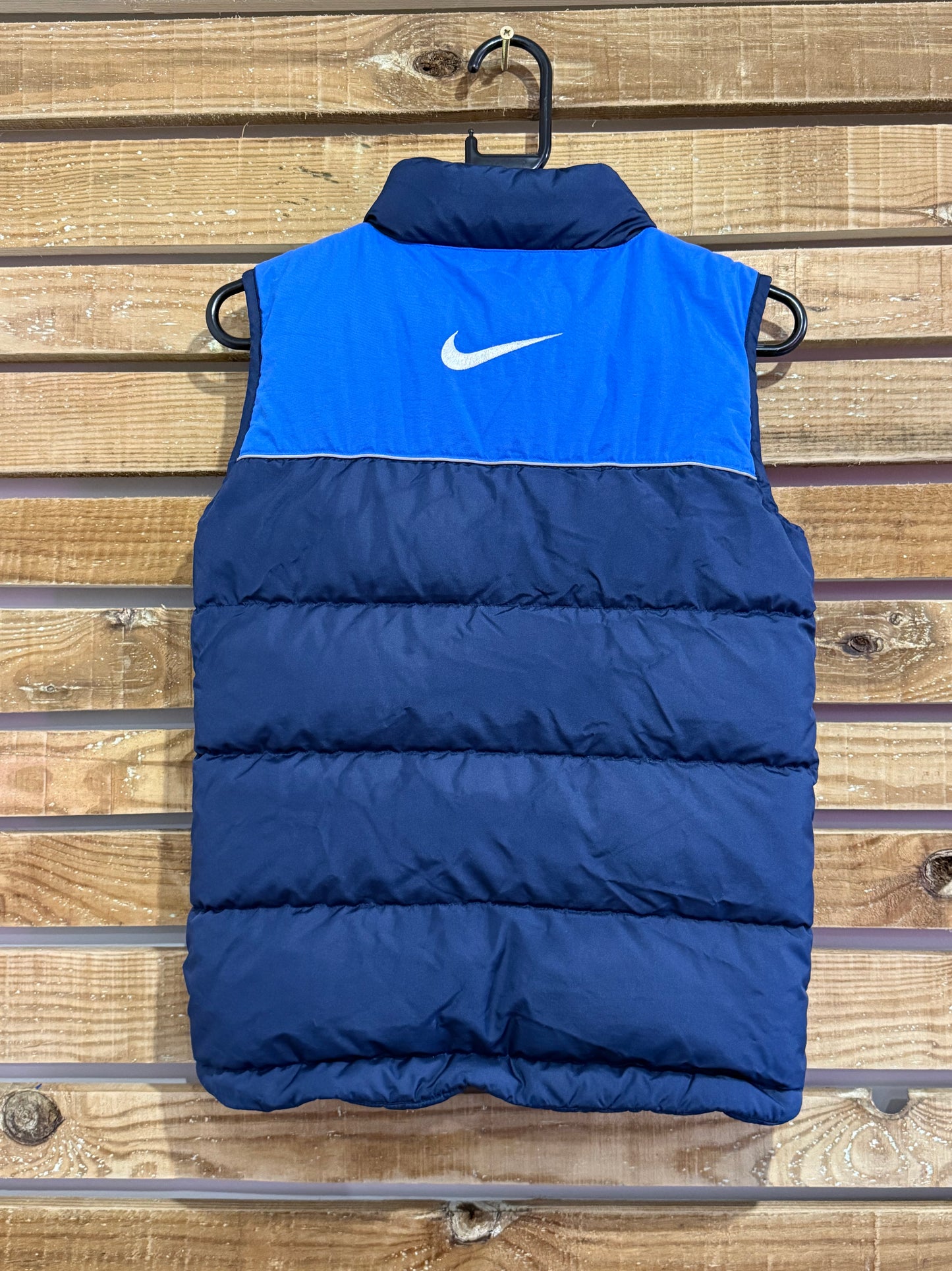Vintage 90s Nike down puffer Gilet/ body warmer. Sleeveless jacket. Size small