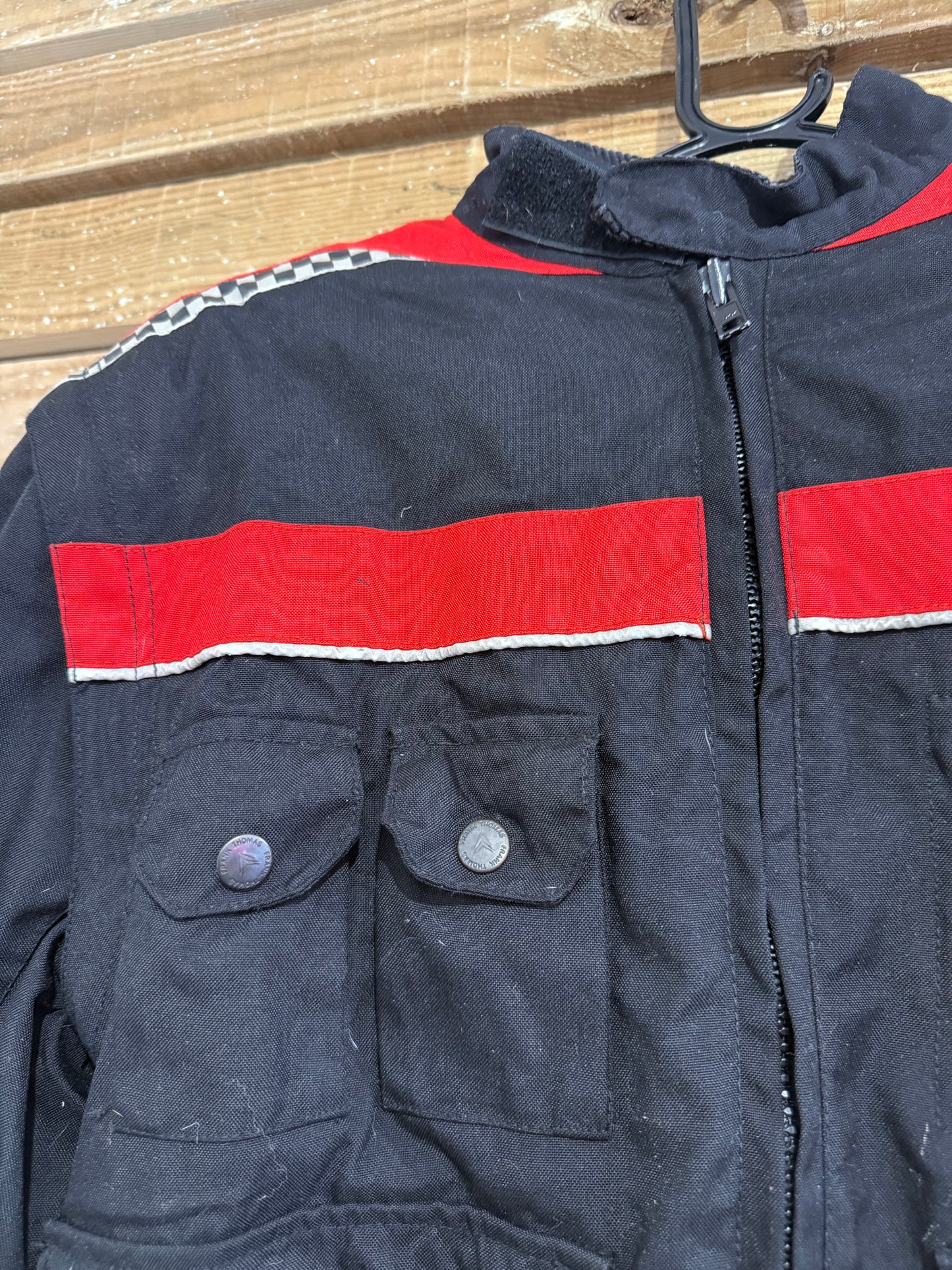 Vintage Y2K Frank Thomas racing/ biker jacket. Size Medium.
