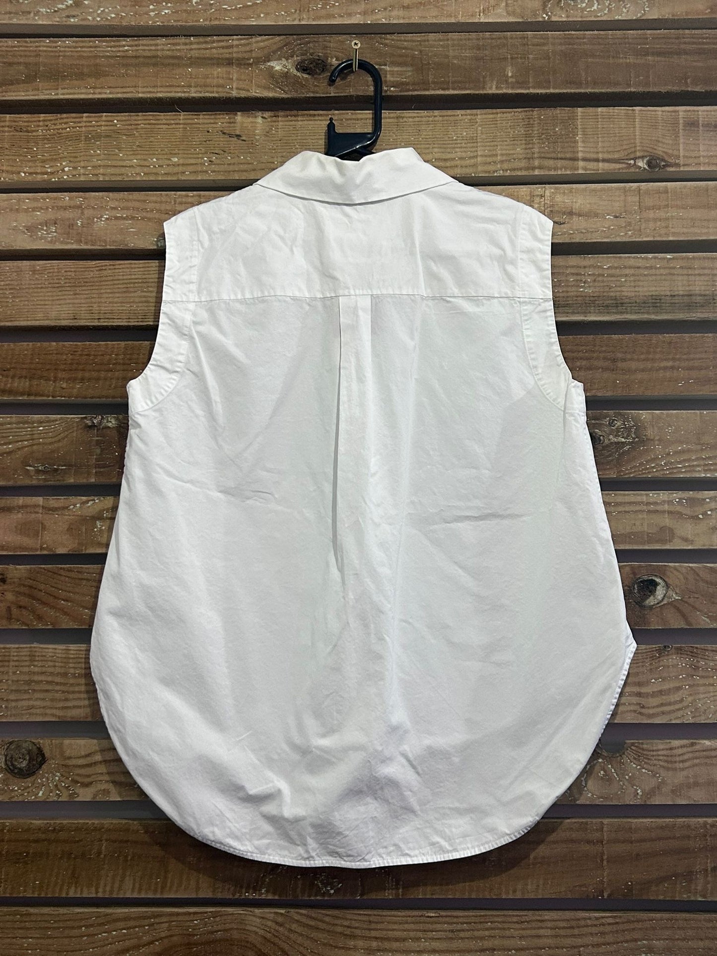 Jil Sander collared sleeveless white shirt/ blouse. Size 36.