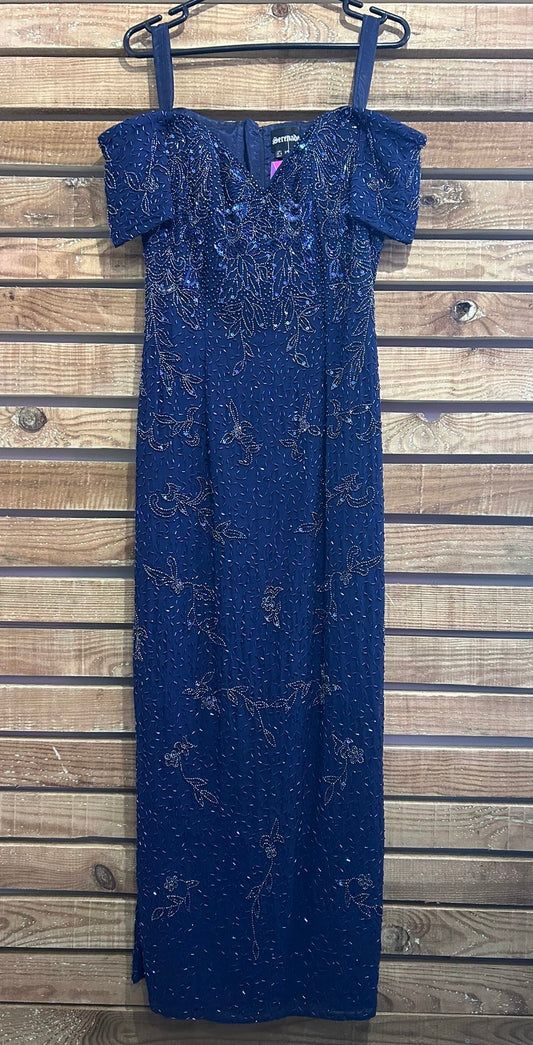 Vintage 80s sequin off the shoulder long maxi dress. Party/ Christmas/ New Year/ Festival. Size 12