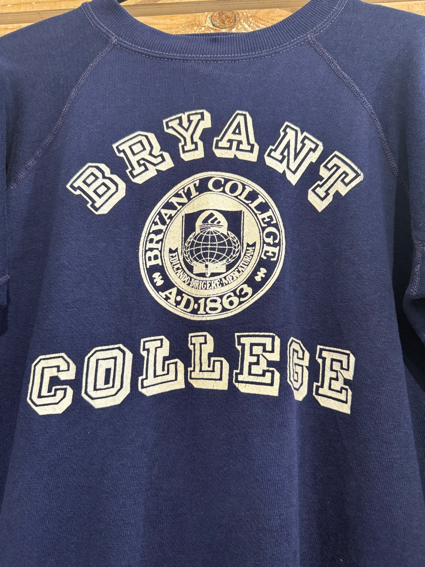 Vintage 80s Champion varsity sweater/ sweatshirt. “Bryant College” Made in USA. Size Medium.