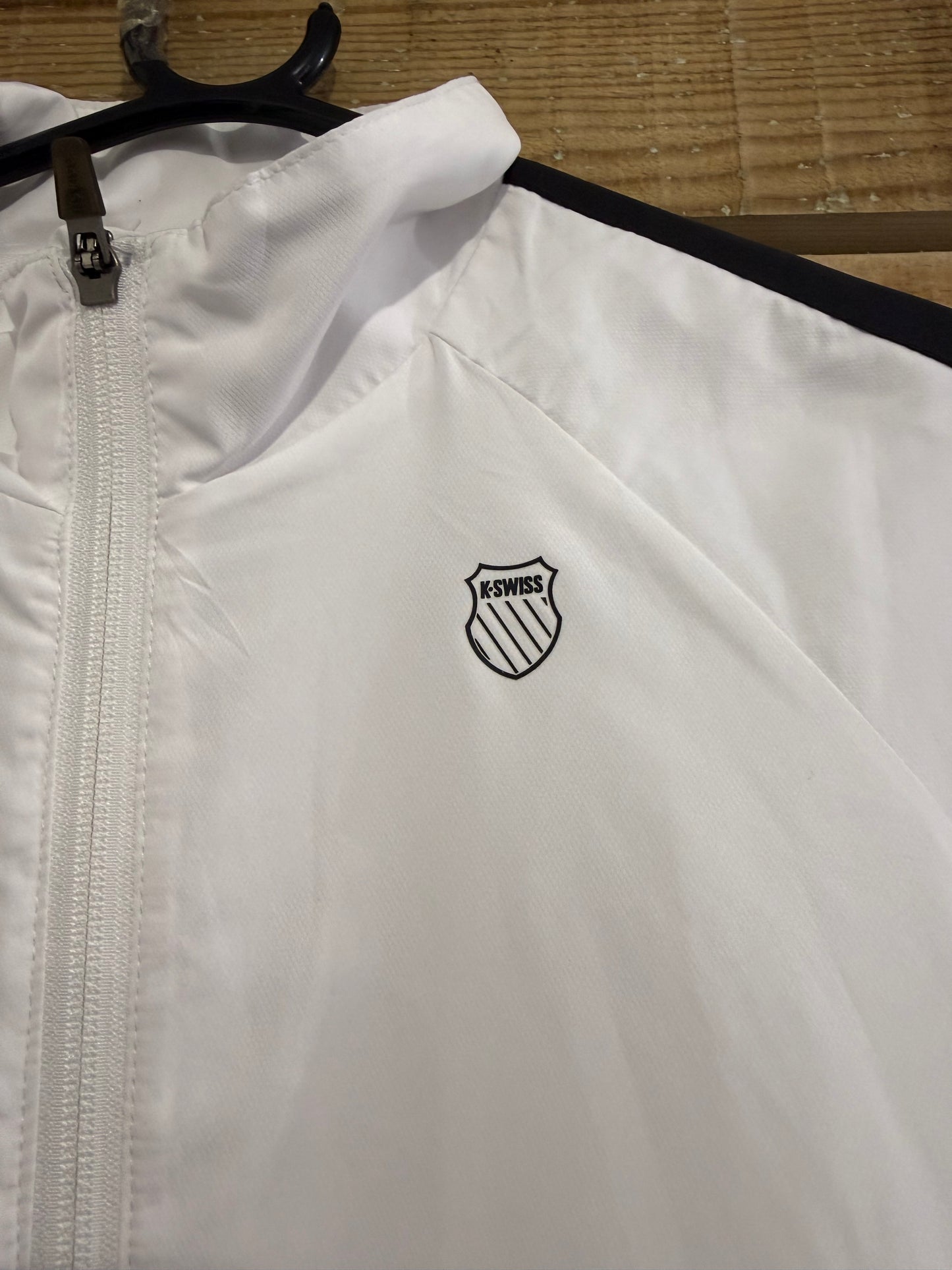 Vintage Y2K K Swiss zip up windbreaker/ shell track jacket. Size 14. Festival.