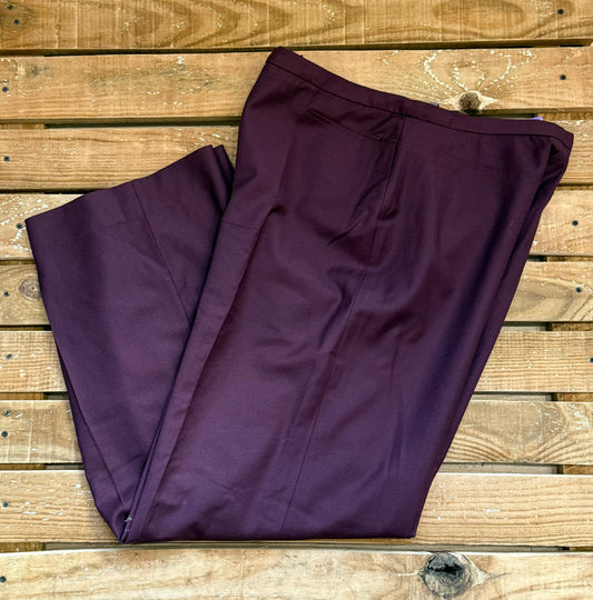 Vintage Y2K Jaeger wide leg flared burgundy trousers. 30” waist.