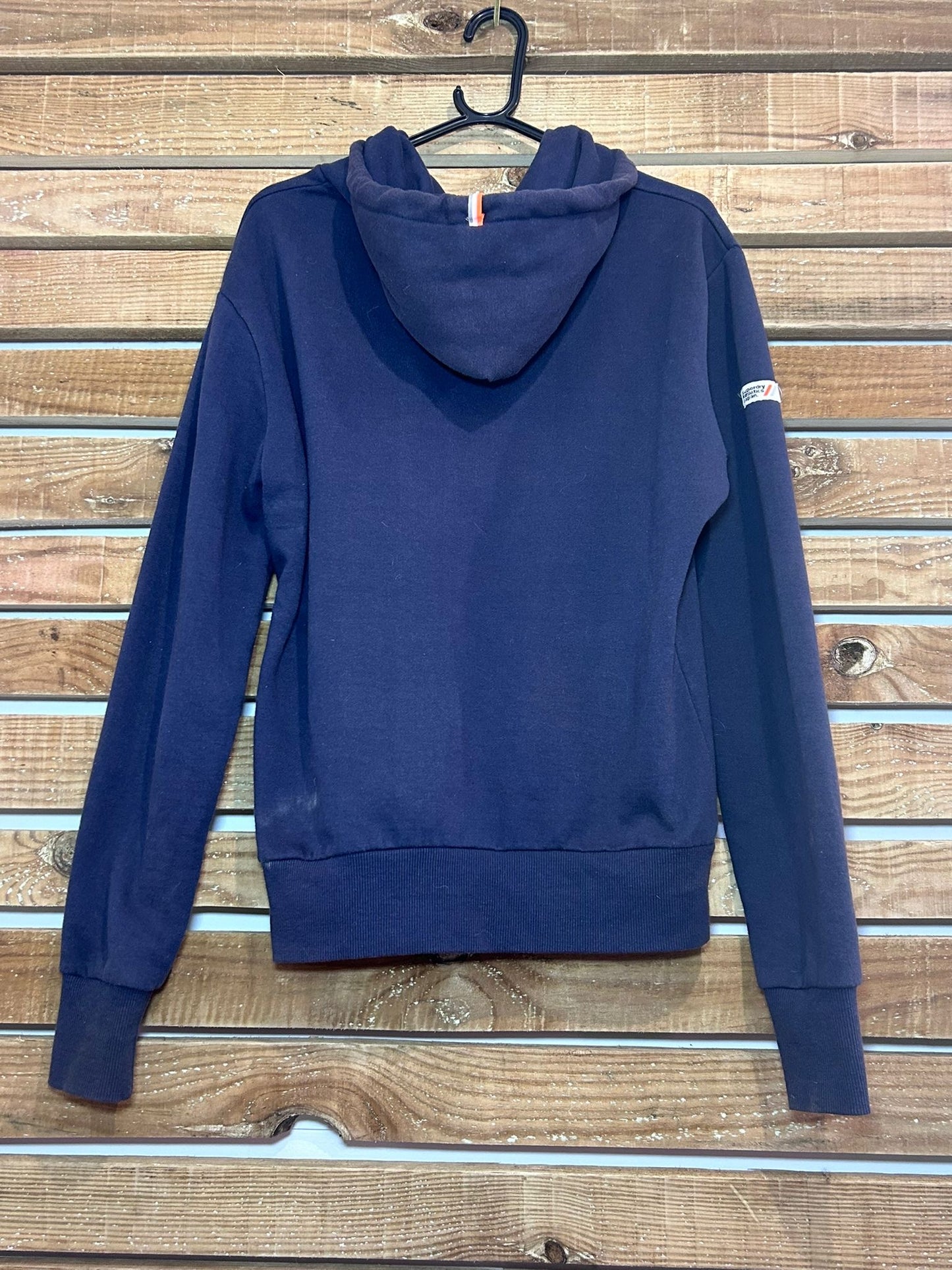 Vintage Y2K Superdry hoodie/ hooded sweater. Blue Size Large.