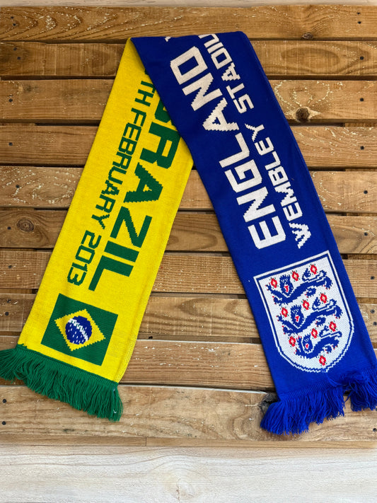 England x Brazil Wembley FC Football Scarf.