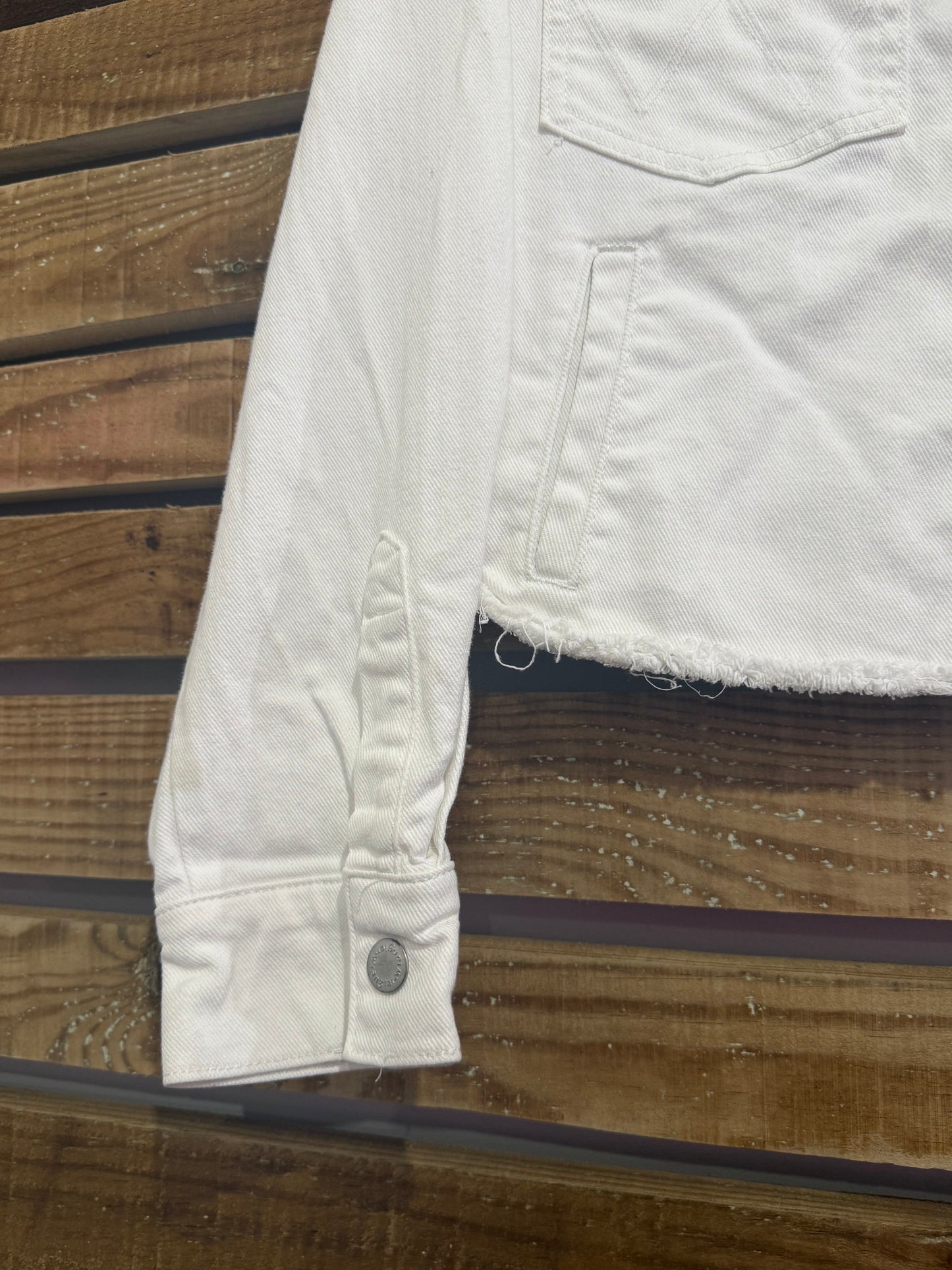Vintage Y2K Wrangler white denim jacket. Size small. Western/ cowgirl.