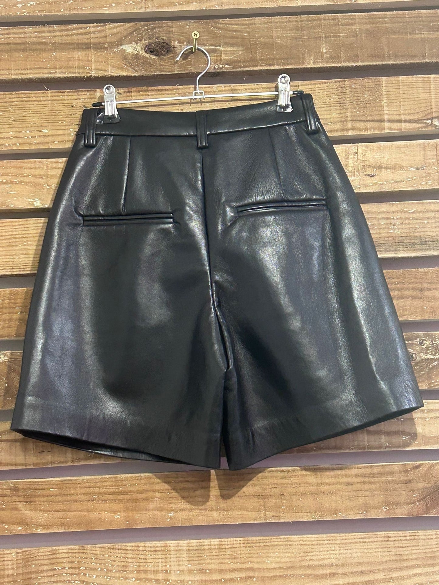 BNWT Anine Bing leather black high waisted shorts. Size UK8.
