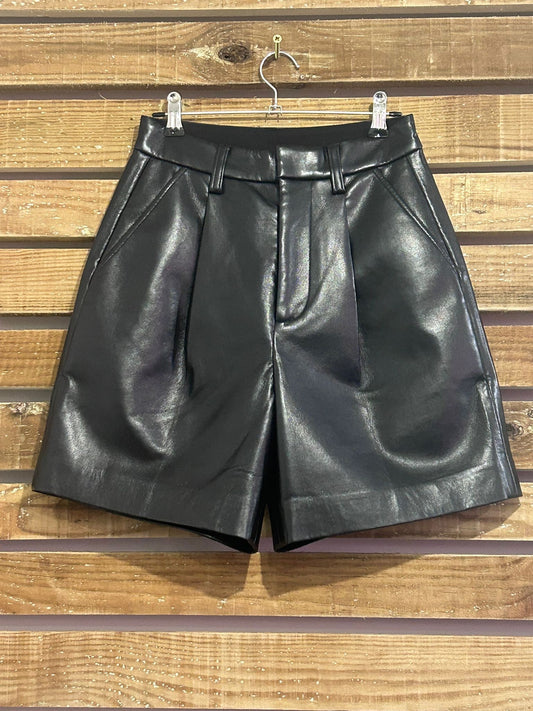 BNWT Anine Bing leather black high waisted shorts. Size UK8.