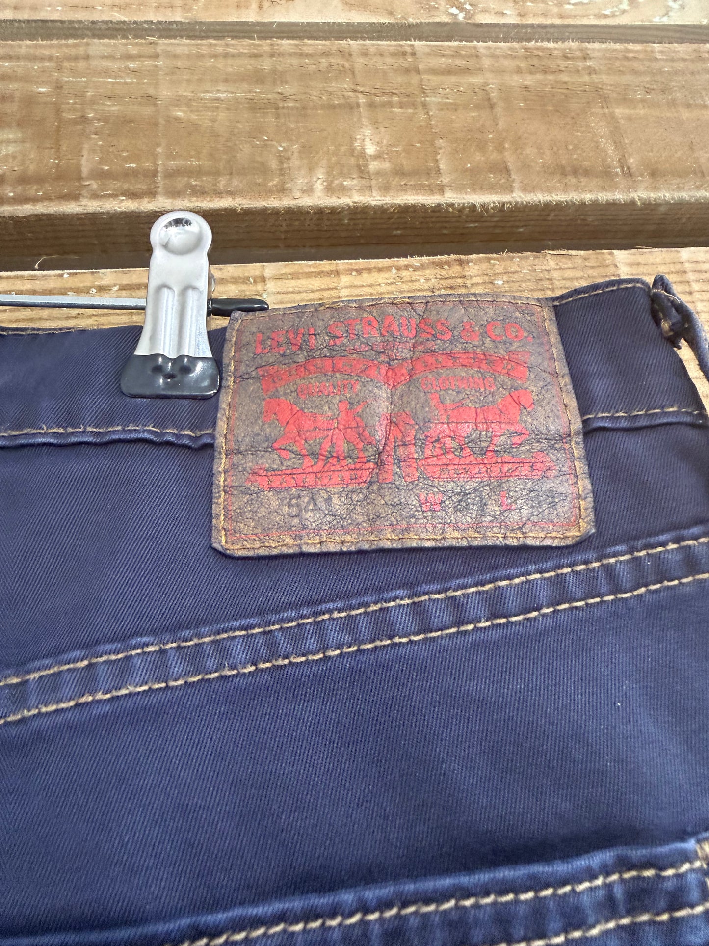 Vintage 90s Levi’s 541 Over-dyed Dark Blue/ Indigo Jeans. Waist 36” leg 32”