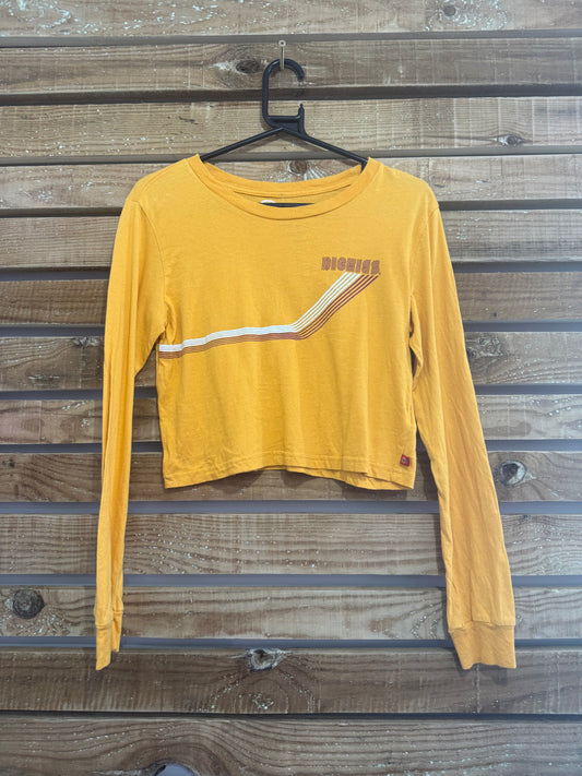 Vintage Y2K Dickies cropped T-shirt. Yellow. Size medium.