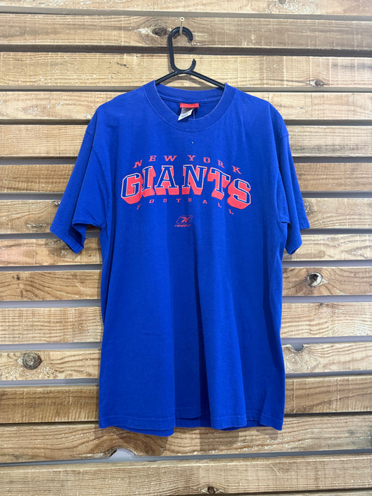 Vintage 90s Reebok New York Giants  NFL USA American spell-out football top/ t-shirt. Size Medium.