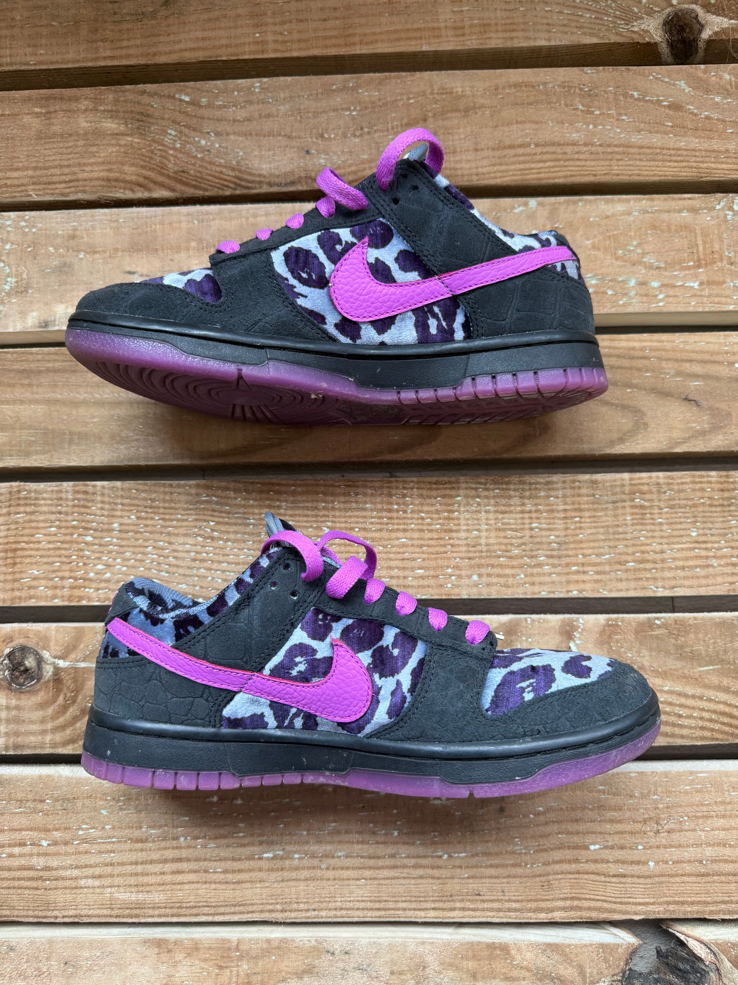 RARE Nike Dunk low Leopard velour print Trainers/ sneakers. Size 37.5 (UK4.5)