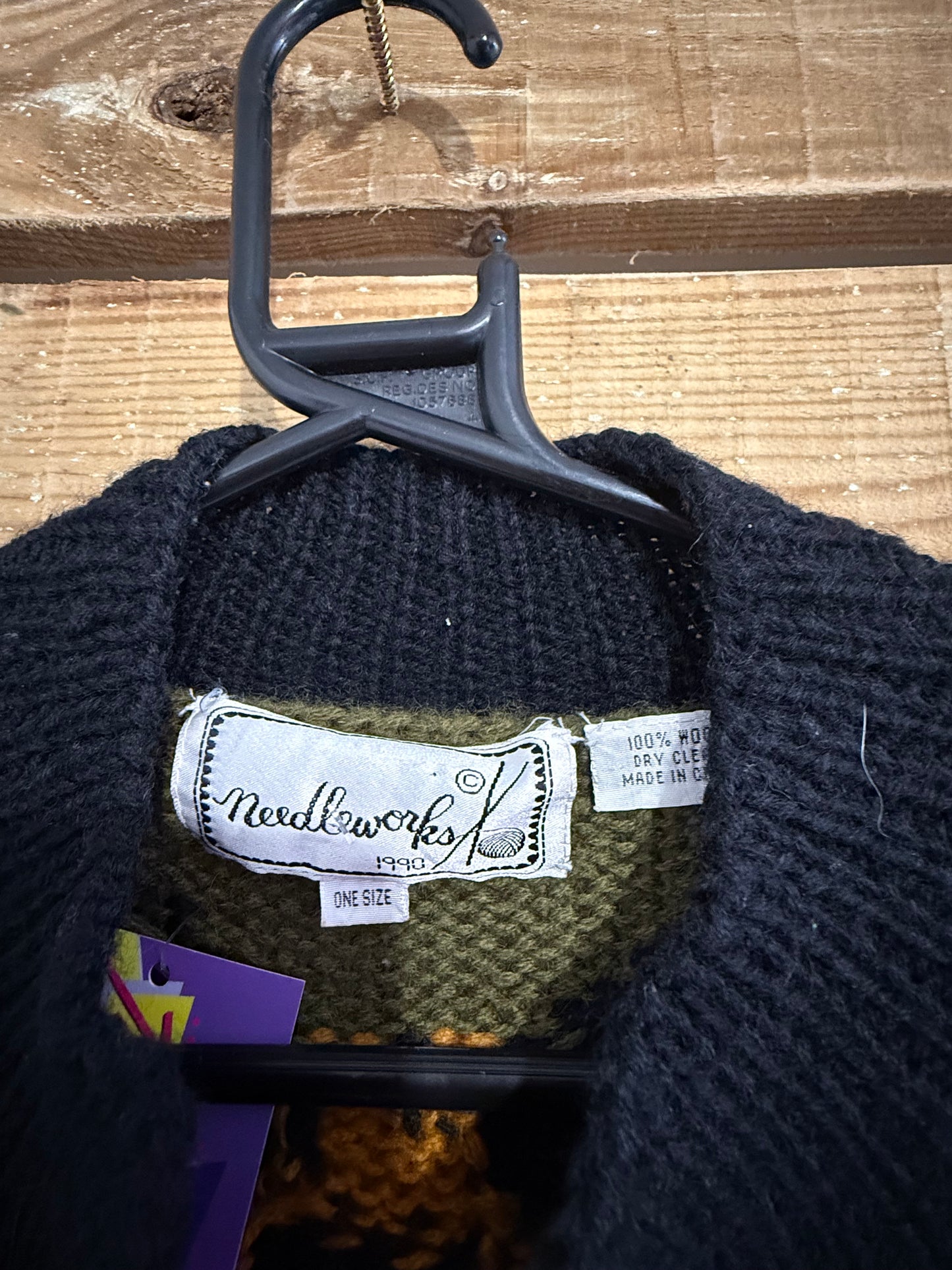 Vintage 90s Coogi style Knit. Cable Knit Cardigan. Free sizing.
