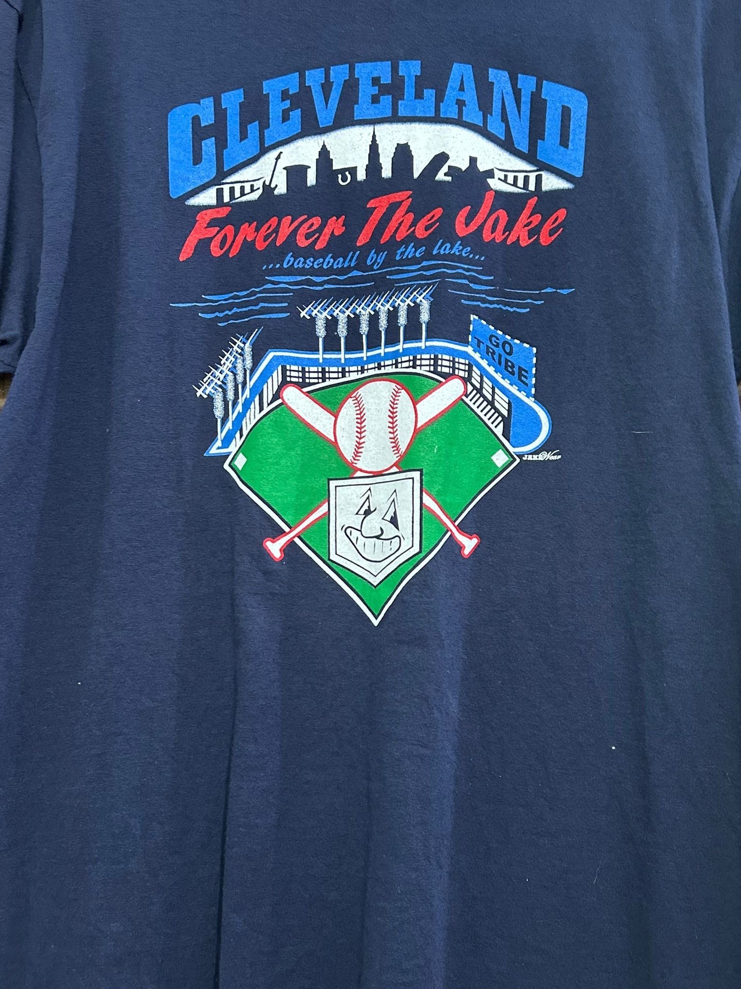 Vintage 90s Cleveland USA spell-out sports top/ t-shirt. Size Small.