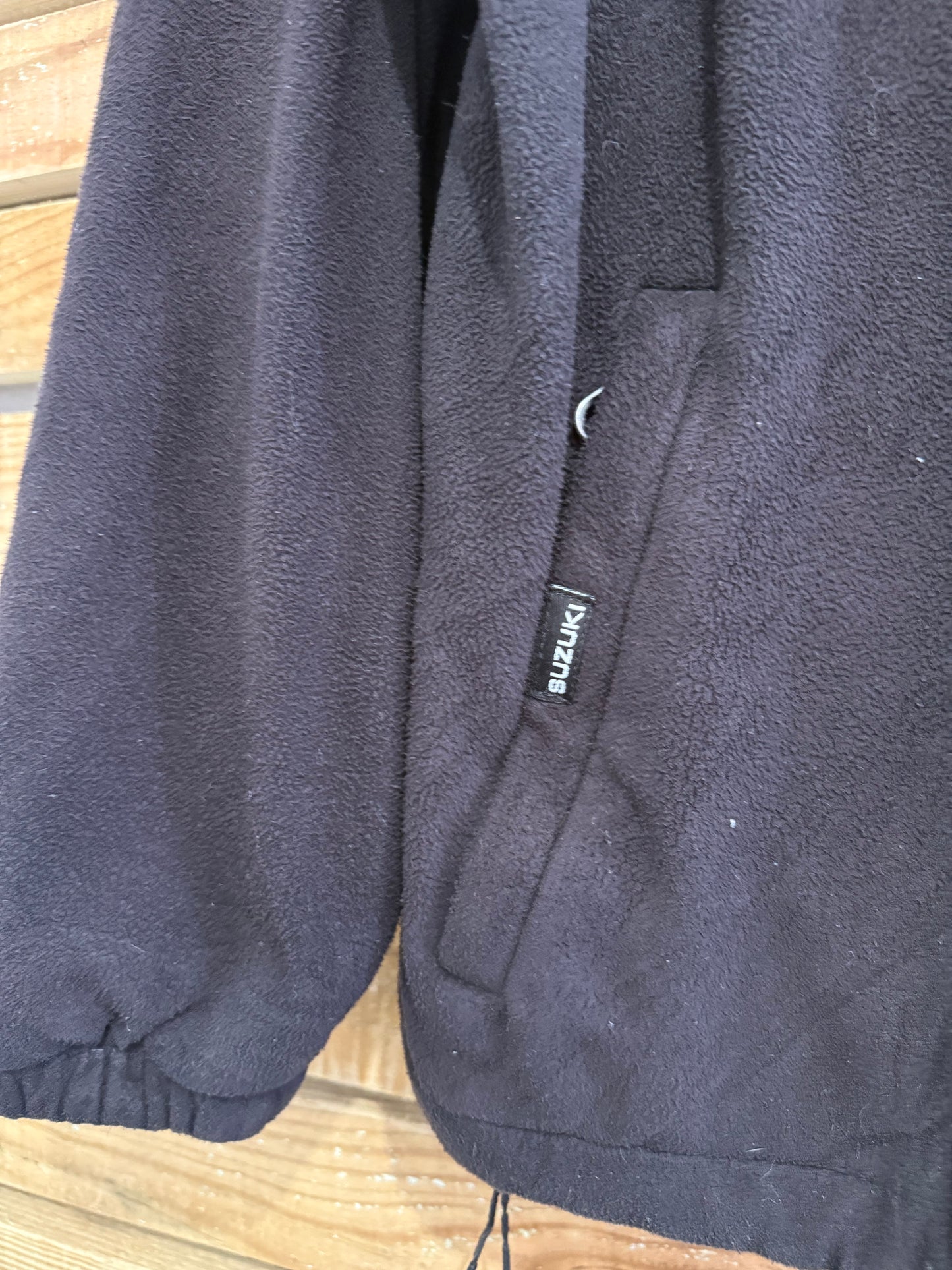 Vintage 90s Suzuki Fleece Jacket. Zip up. Size Large. Black. Car/ motorsport/ racing.