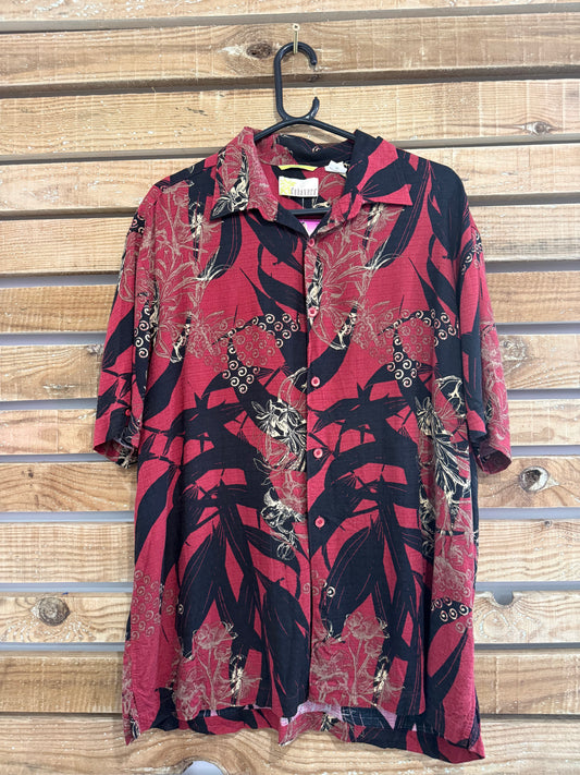 Vintage 90s Hawaiian Shirt. Rockabilly/ holiday/ summer. Size XL.
