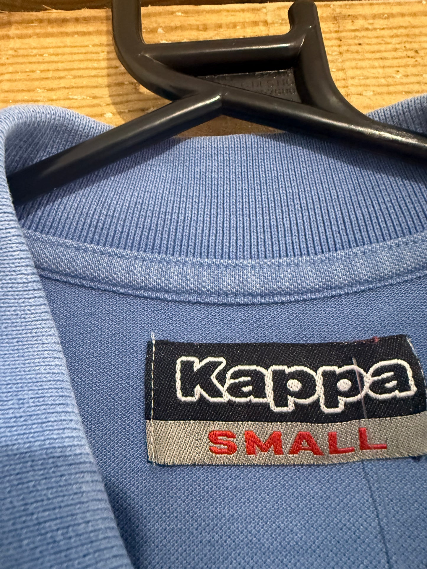 Vintage 90s Kappa polo shirt. Blue. Size Small. 38” chest.