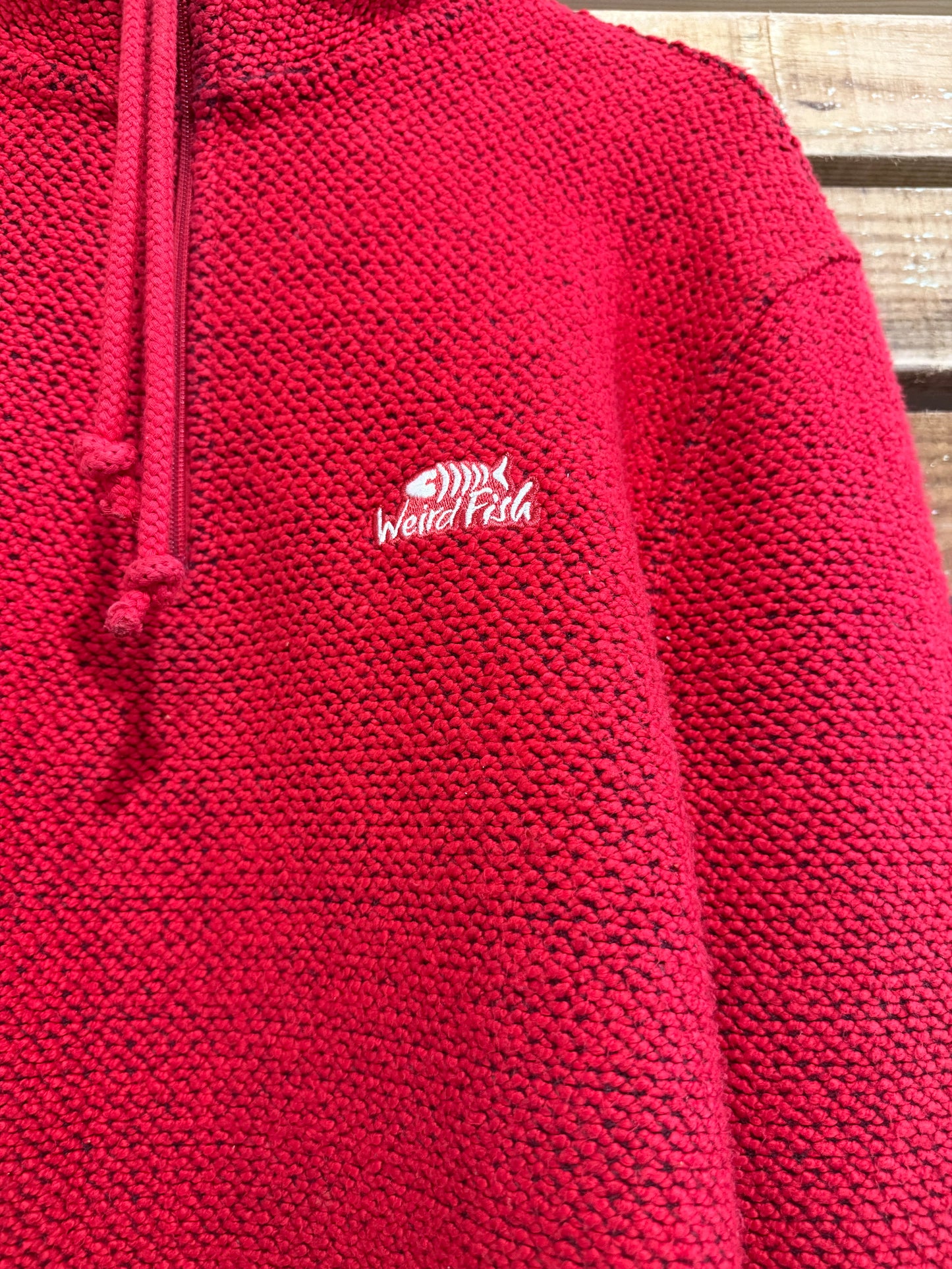 Vintage Y2K Weird Fish 1/4 zip jumper/ sweater. Size Small.