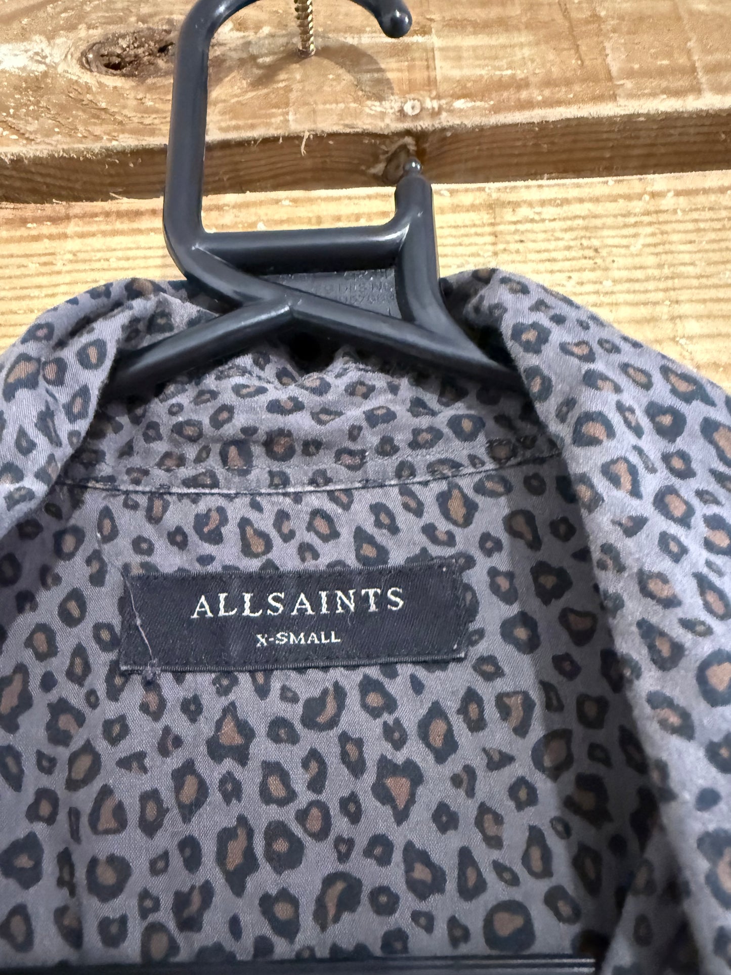 AllSaints leopard print sleeve blouse/shirt. Size XS.