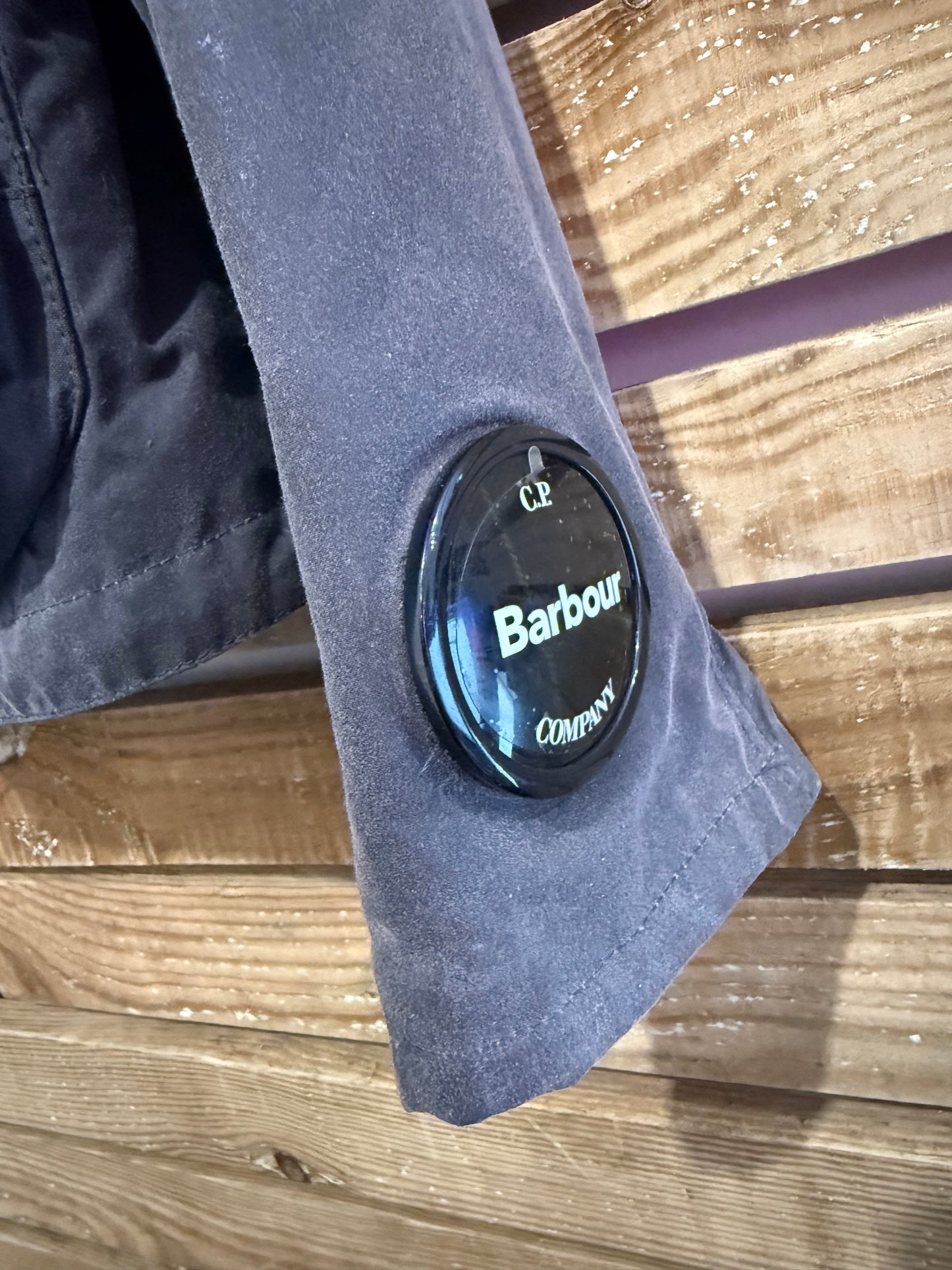 Barbour x C.P. Company 500 Miglia multi-pocket waxed jacket. RARE. Goggles. Charcoal.