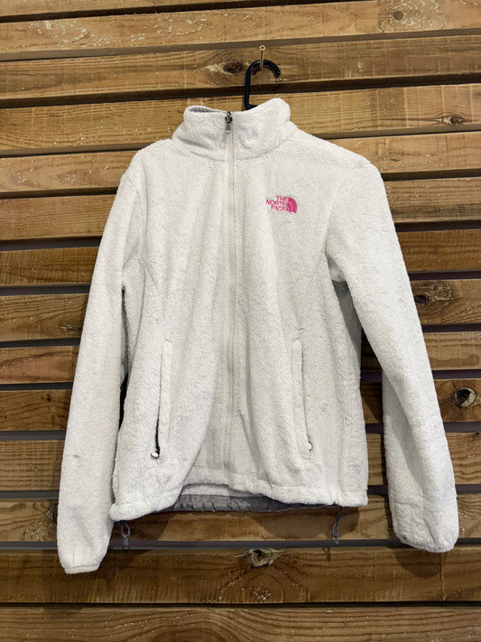 Vintage 90s The North Face teddy Borg fleece Jacket. White. Size Medium.