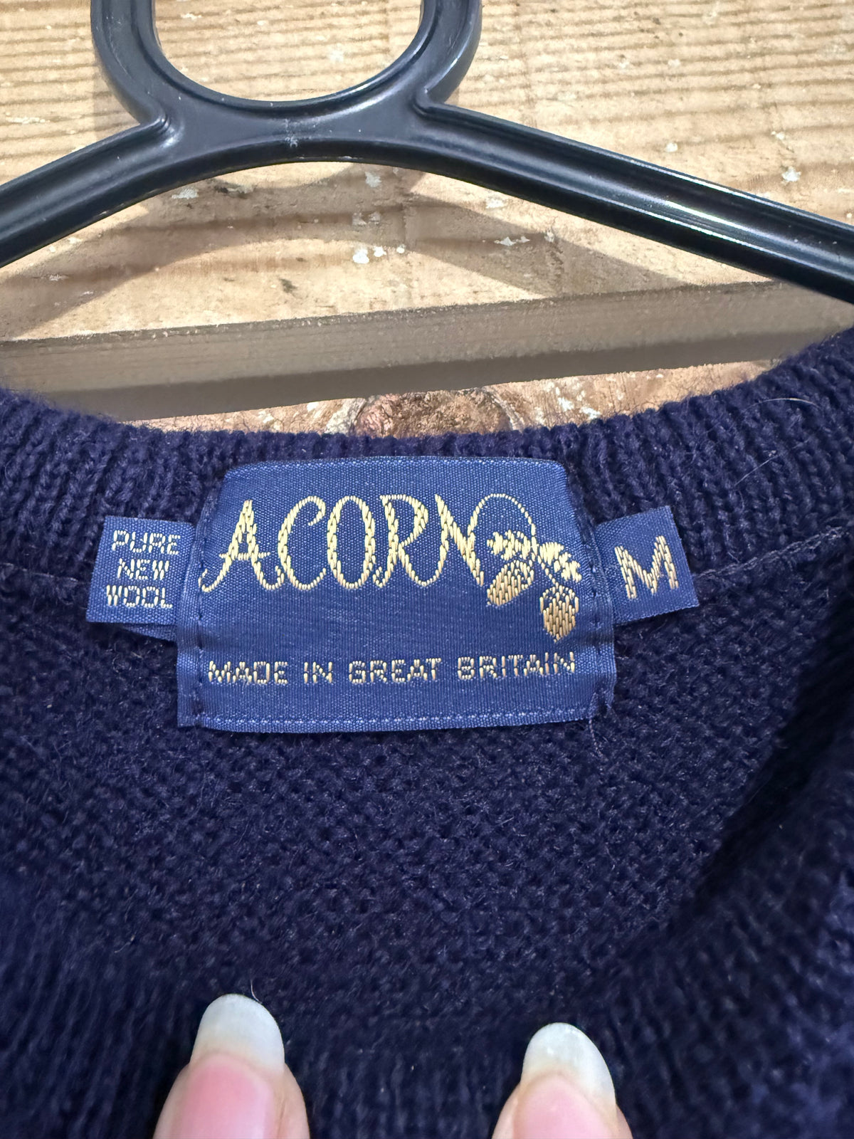 Vintage 80s Acorn mushroom & squirrel wool knit jumper. Cottagecore. Made in England. Rare. Size Medium.