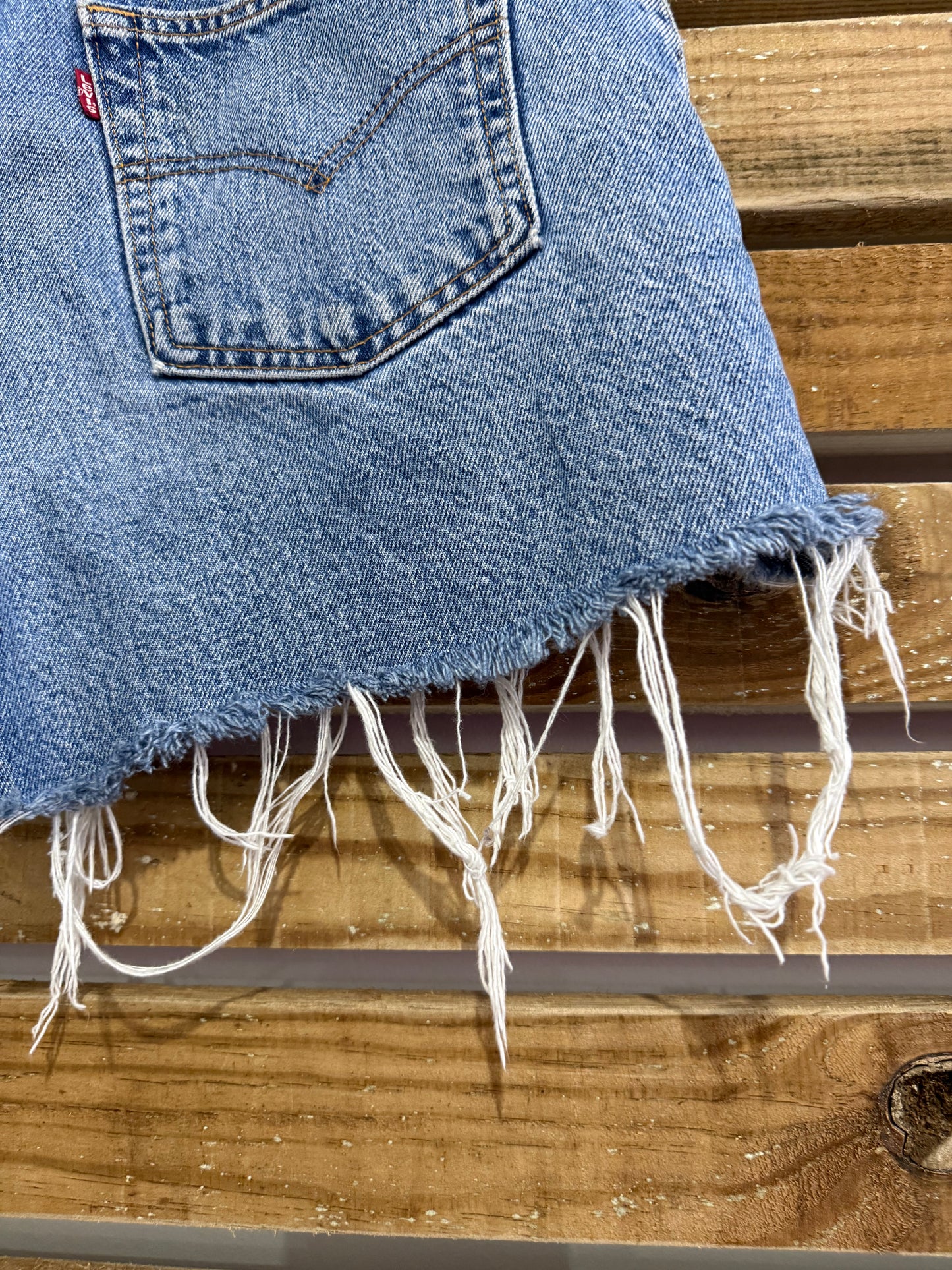 Vintage 90s Levi’s 501 Cut Off Denim Shorts. 30” waist, UK10