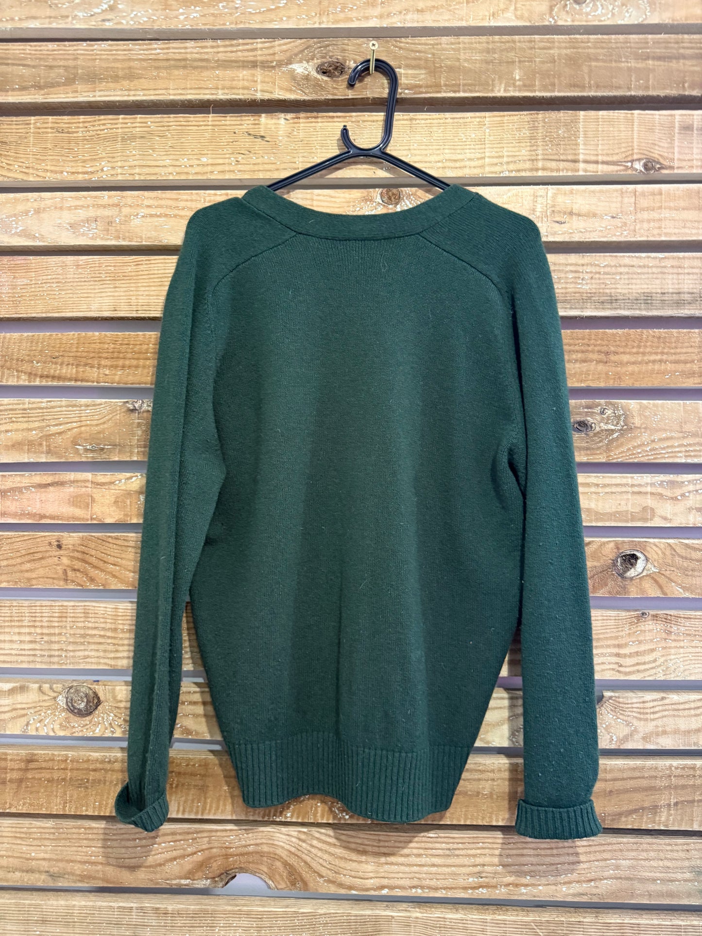 Lacoste stylised logo cardigan. Wool. Green Size 3. Size Medium.