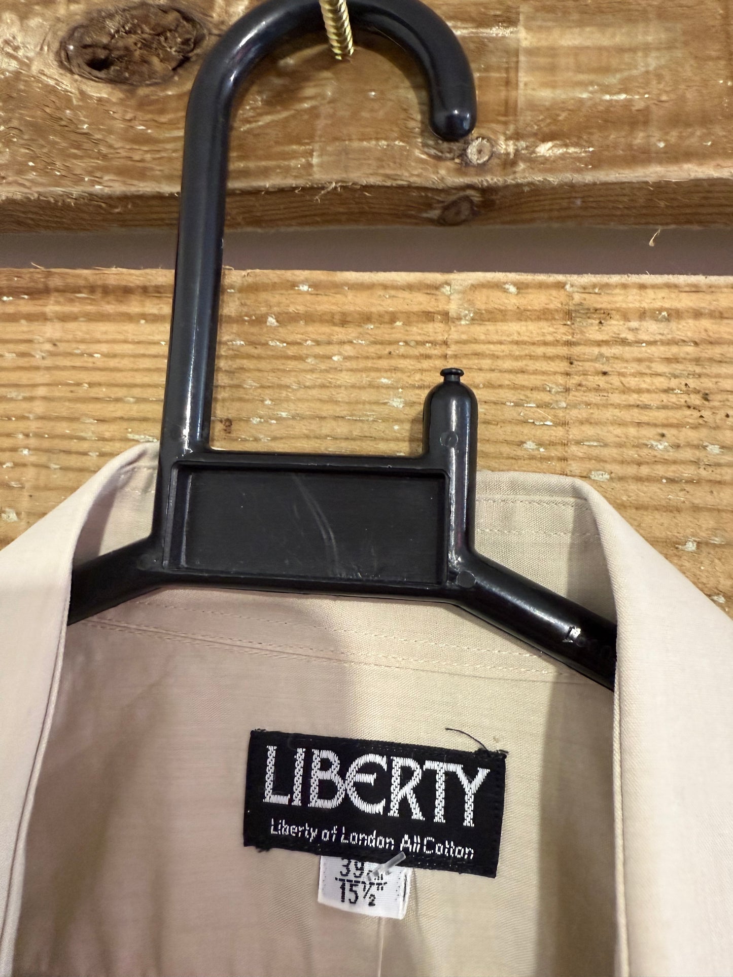 Vintage 80s Liberty of London cream cotton button up top/ shirt. Size Medium. 42” chest.