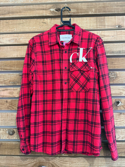 Calvin Klein checked tartan/ plaid button up shirt. Size Small.