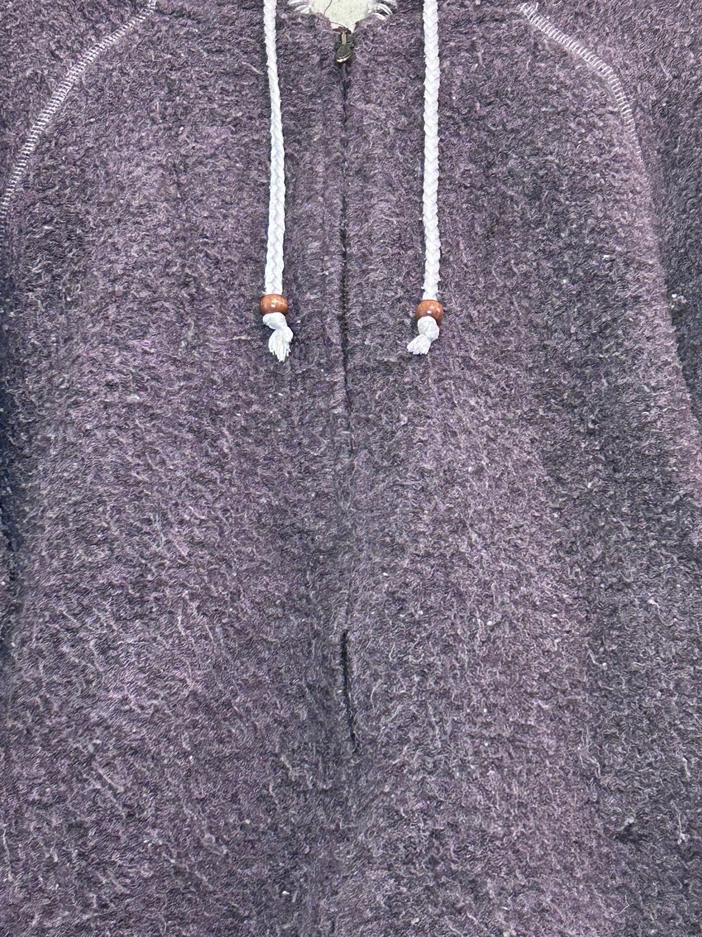 Vintage Y2K Weird Fish hoodie/ hooded sweater. Purple. Size 14.