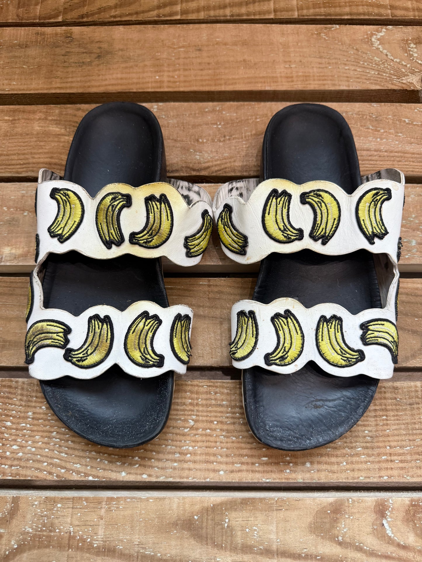 Sophia Webster banana print slides/ sandals. Summer. EU40 UK6.5