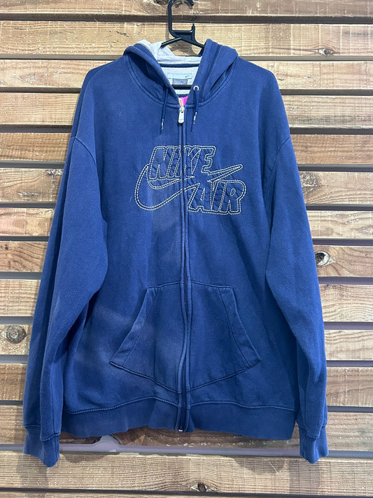 Vintage 90s Nike Air silvertag hoodie/ hooded sweater. Blue Size XXL.