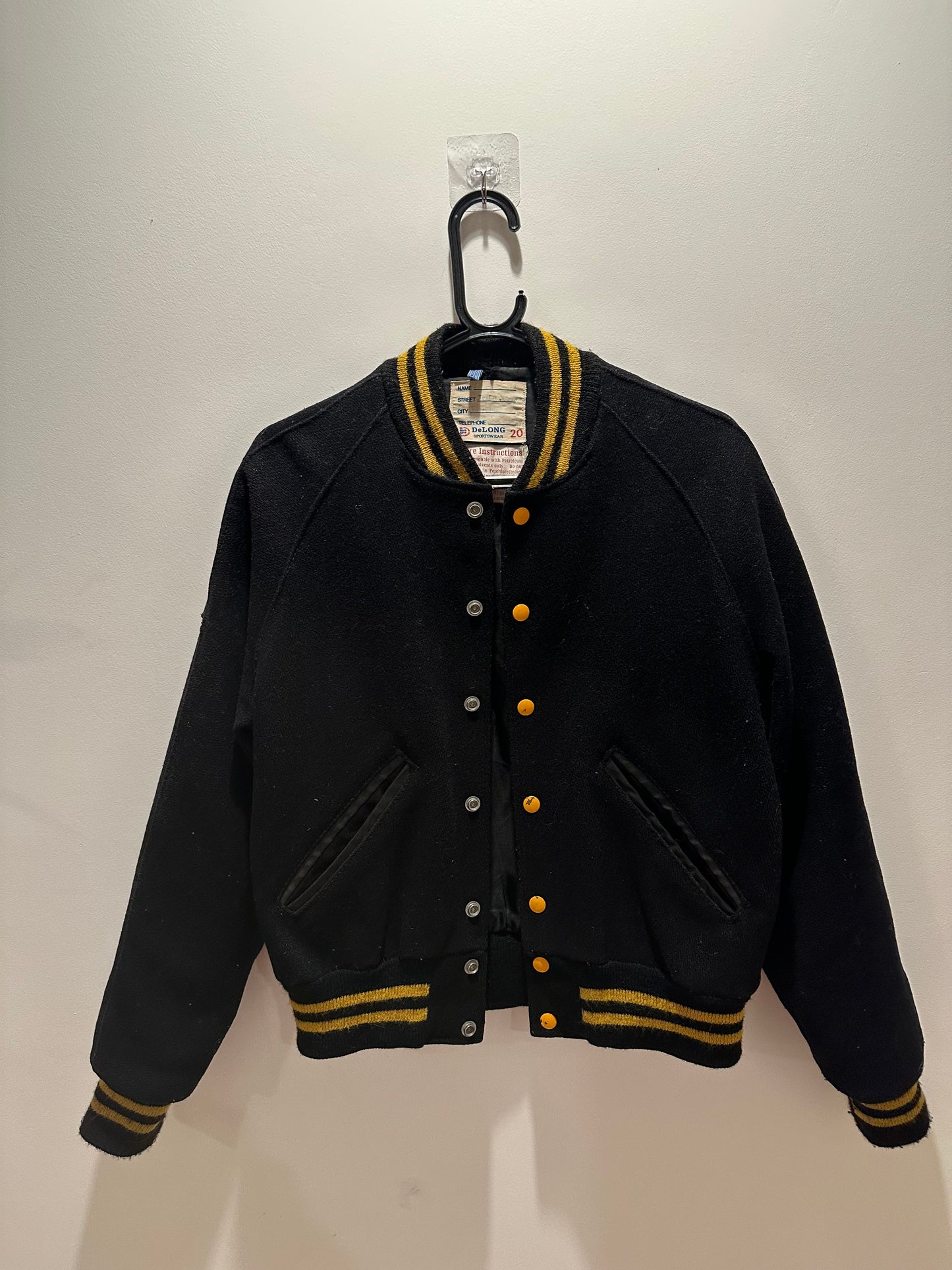 Vintage 70s Delong Varsity Jacket. 50s Style. College Jacket. Rockabilly. Size medium.