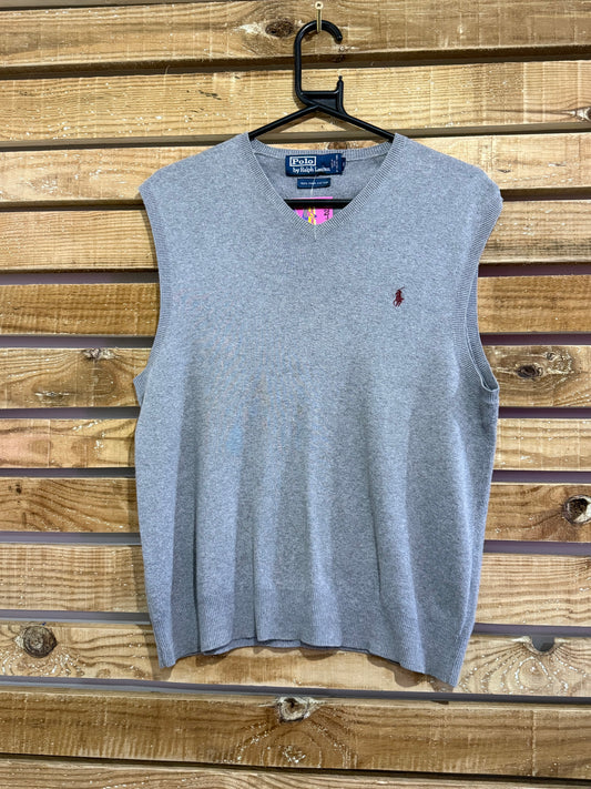 Vintage Y2K Ralph Lauren knitted vest jumper/ sweater. Grey. Size small.