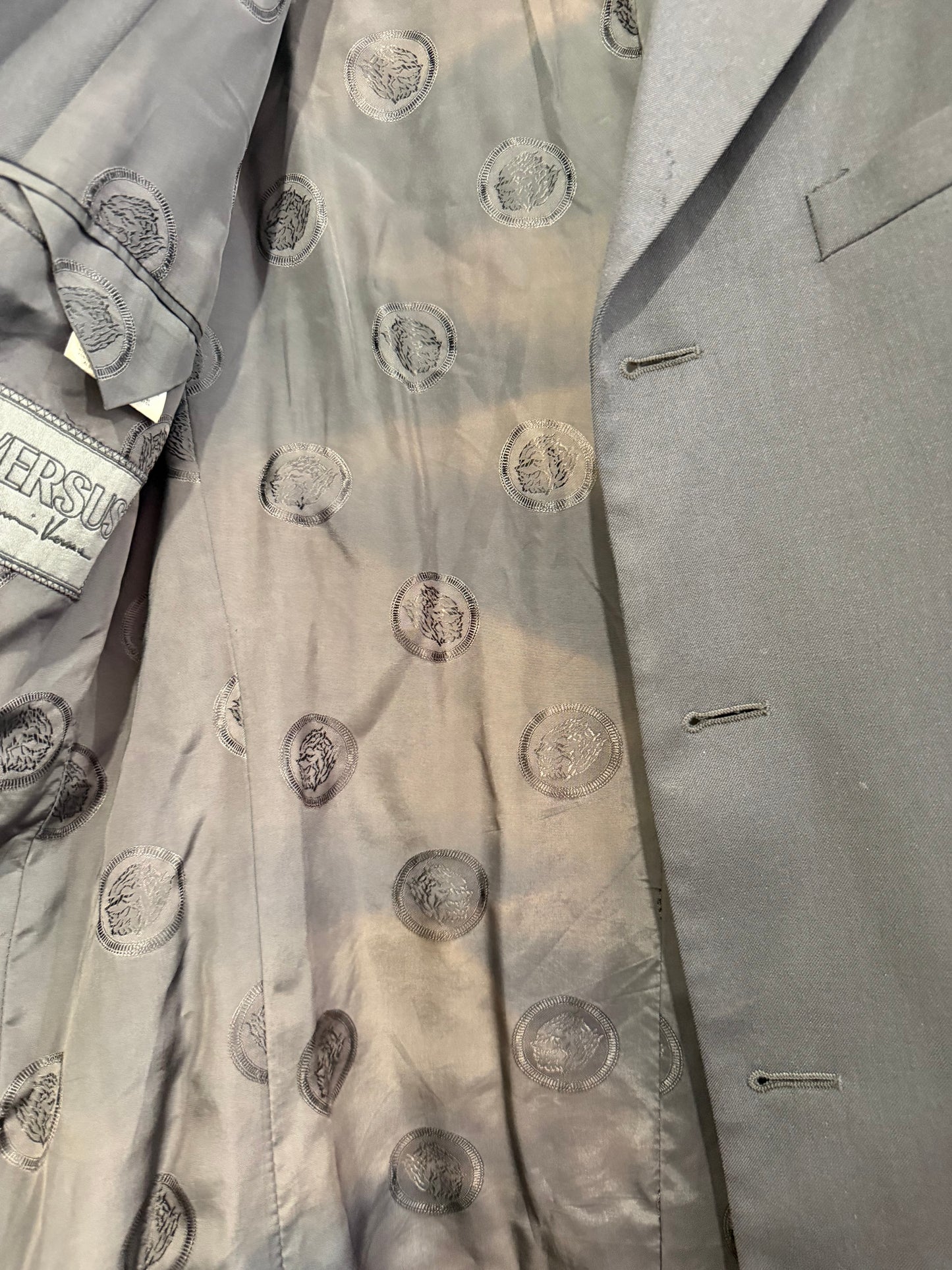 Vintage 90s Versace button up blazer/ jacket. Medusa head. 42” chest.