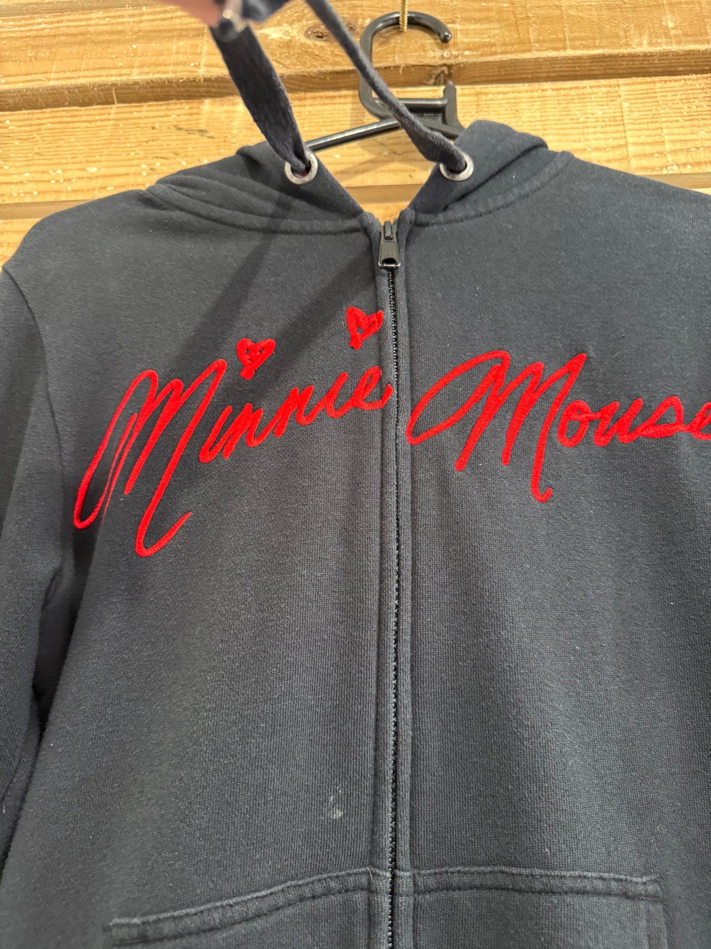 Vintage Y2K Disney Minnie Mouse hoodie/ hooded sweater. Black. Size Small.